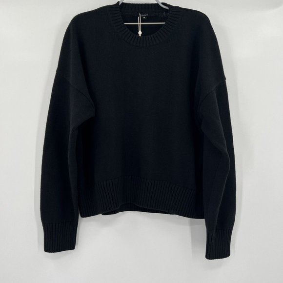 Quince Sweaters - Quince Women's Black Boyfriend Crew Sweater 100% Organic Cotton M NWT Oversized